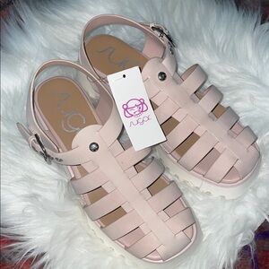 Sugar Evangeline NWT Size 7.5 Blush Pink Strappy Sandals 90s Y2K